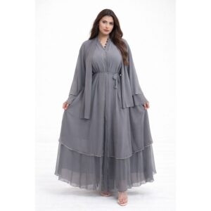 Abaya Brume Élégante – Gris LAYAL