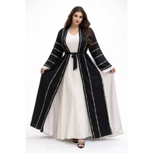 Abaya Impériale Noir & Nude.