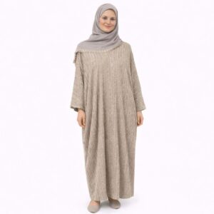 Abaya Jacquard Effiloché — Taupe