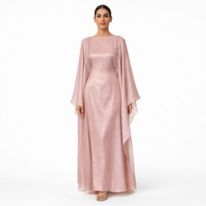 Abaya Élégance Rose Perlée