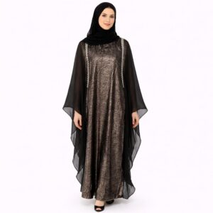 Abaya Élégance Noir Perlée
