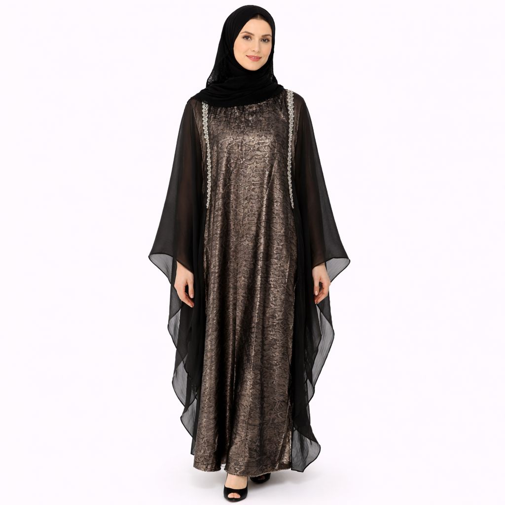 Abaya Élégance Noir Perlée