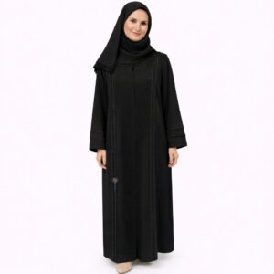 Abaya Ligne Galons – Noir
