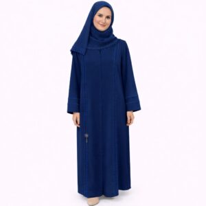 Abaya Ligne Galons – Bleu Navy