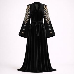 Abaya Velours Floraison